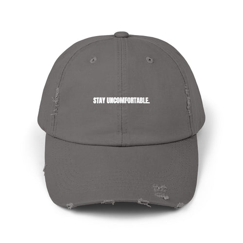 Clingman Fitness Distressed Cap, 'Stay Uncomfortable' Gym Hat