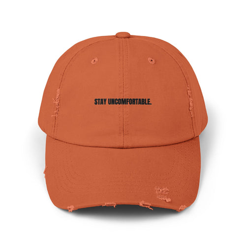 Clingman Fitness Distressed Cap, 'Stay Uncomfortable' Gym Hat