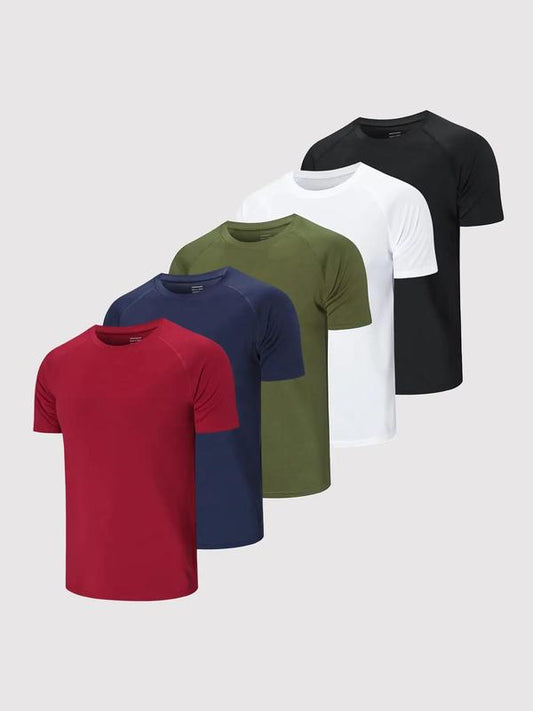 Men's Plain Fitness T-shirt (Set of 5)