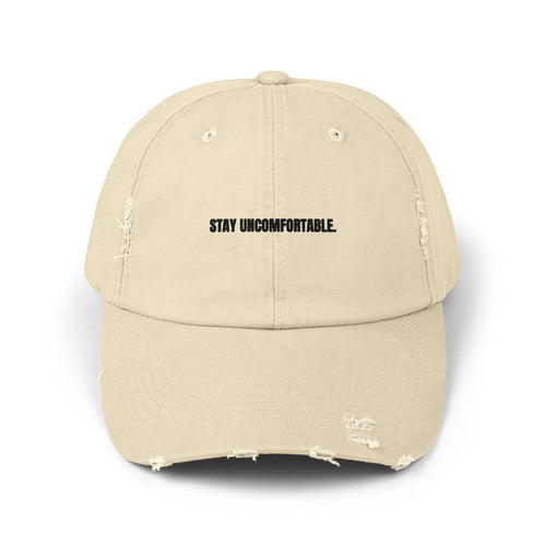 Clingman Fitness Distressed Cap, 'Stay Uncomfortable' Gym Hat