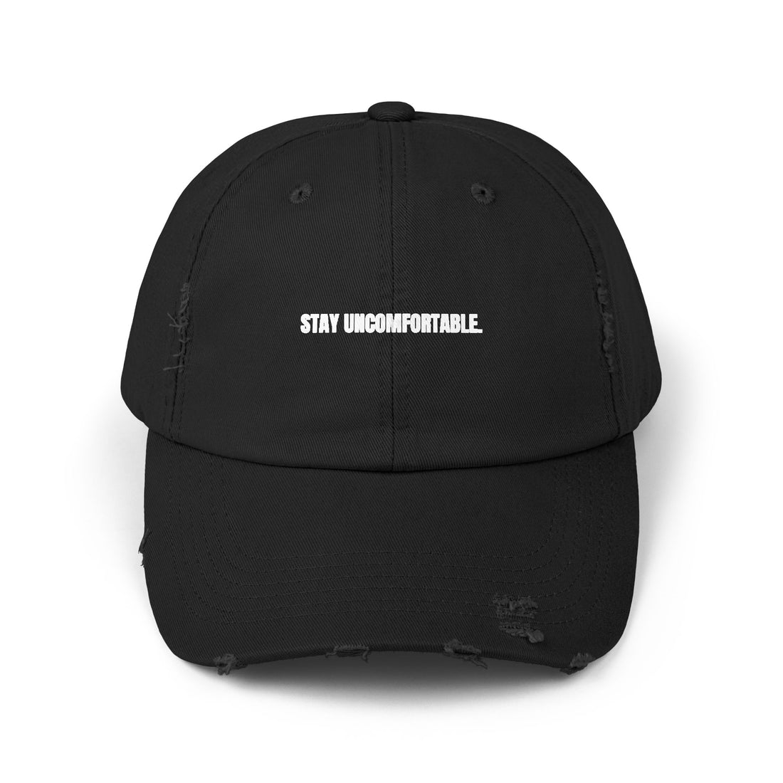 Clingman Fitness Distressed Cap, 'Stay Uncomfortable' Gym Hat