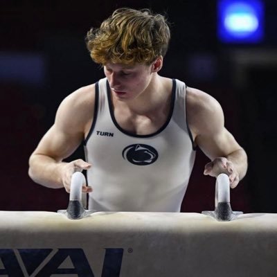 Founder Chase Clingman competing in gymnastics for Penn State